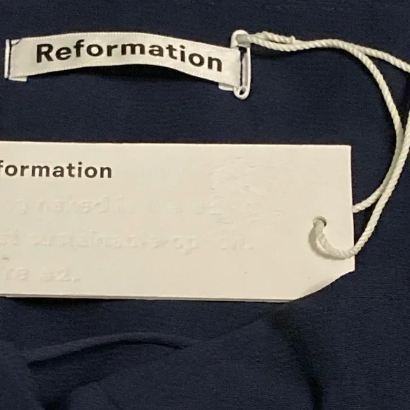 NWT Reformation Juliette Navy Dress - Sz 10 - Picture 7 of 9